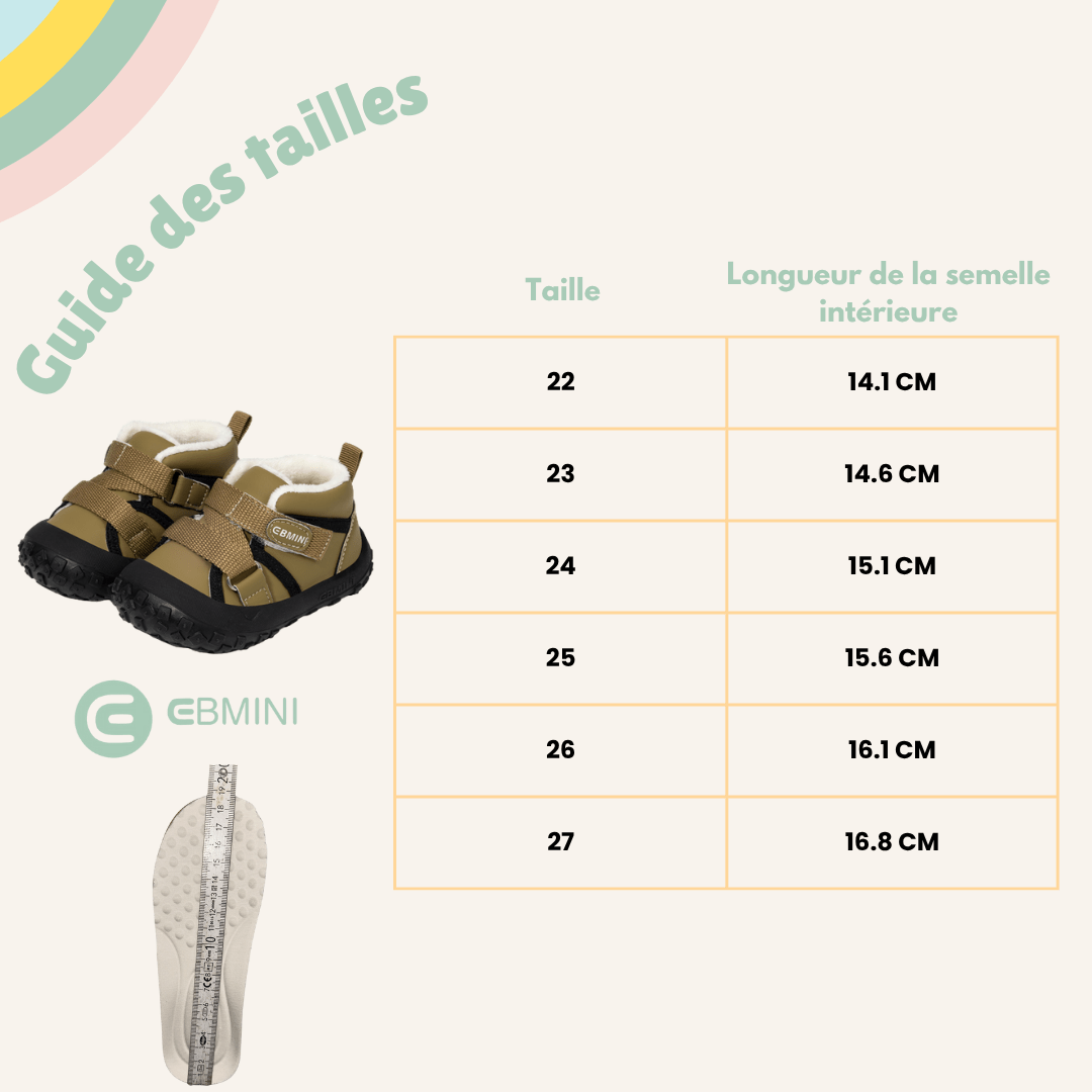 EBMINI® BEM – Chaussures barefoot d’hiver imperméables pour enfants - EBMINI® – L’original -  - 