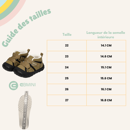 EBMINI® BEM – Chaussures barefoot d’hiver imperméables pour enfants - EBMINI® – L’original -  - 